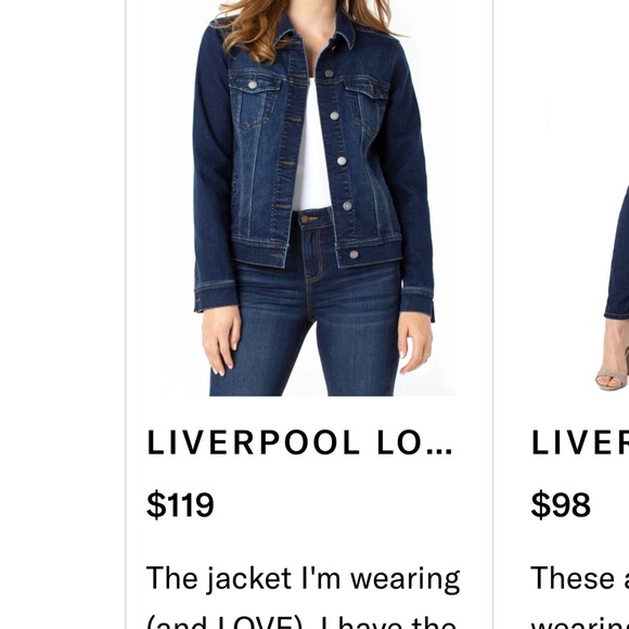 Liverpool Dark Blue Jean Jacket NWT size XL - Picture 4 of 4